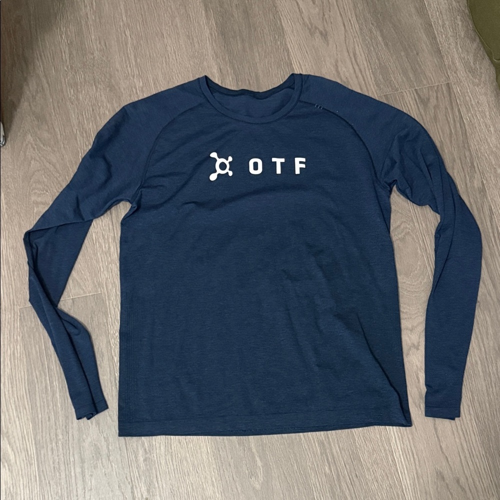 lululemon athletica Men's Long Sleeve Crew - Navy with White Logo